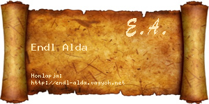 Endl Alda névjegykártya